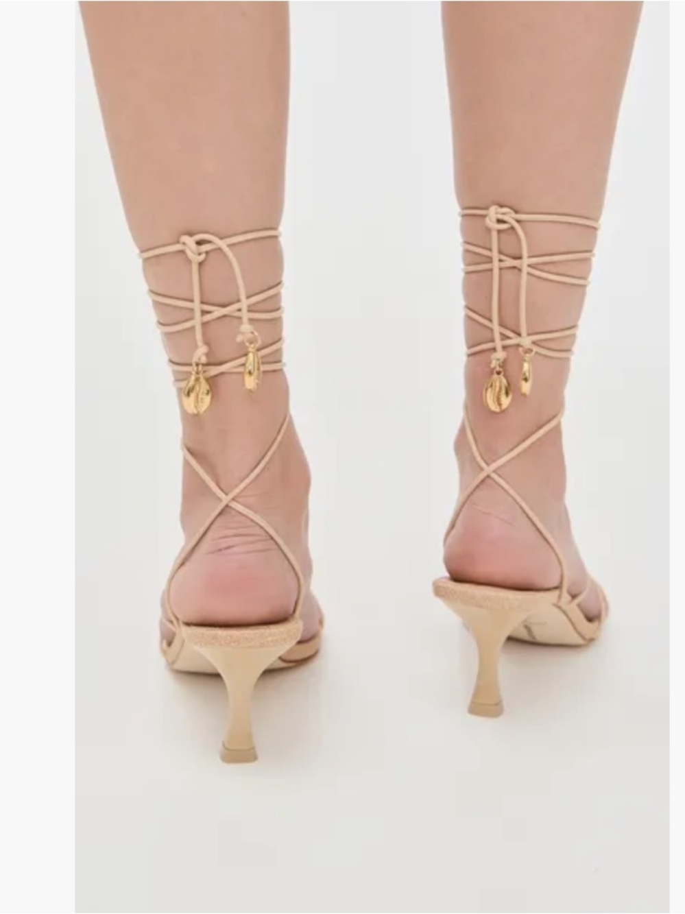 Larroudé Nadia Sandals Beige Mini Heel Sandal - Picture 5 of 9